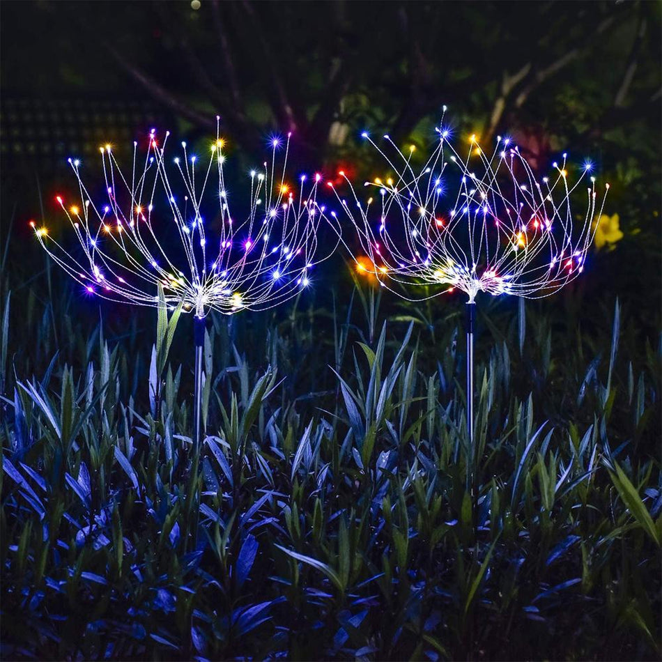 SkyBurst™ Solar Firework Lights – 2 Pack (90 LED)
