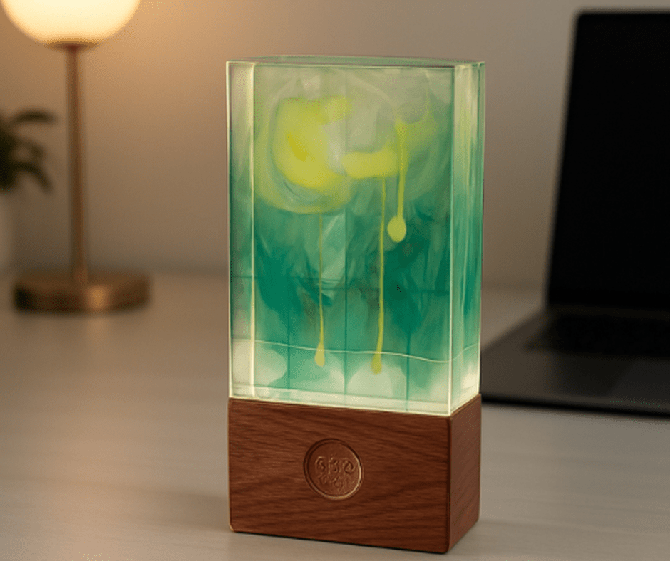 Resin Table Decor (Cube Night Light) — EP Light Drop